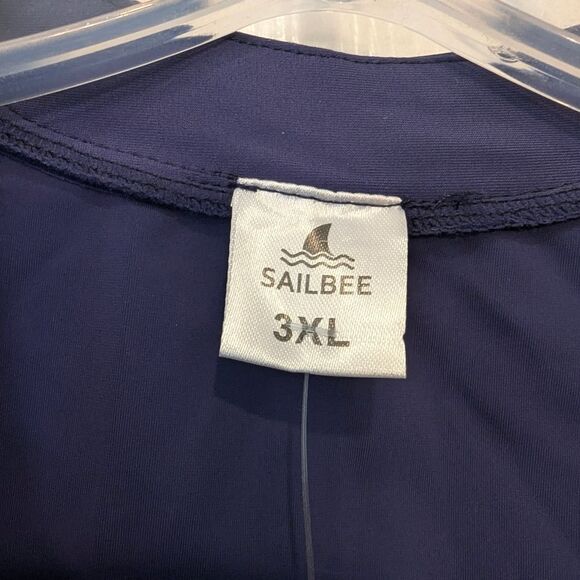 NWT Sailbee Swimdress Women 3XL Lonf Sleeve Coverup Quarter Zip Rush Guard Beach - Picture 5 of 8